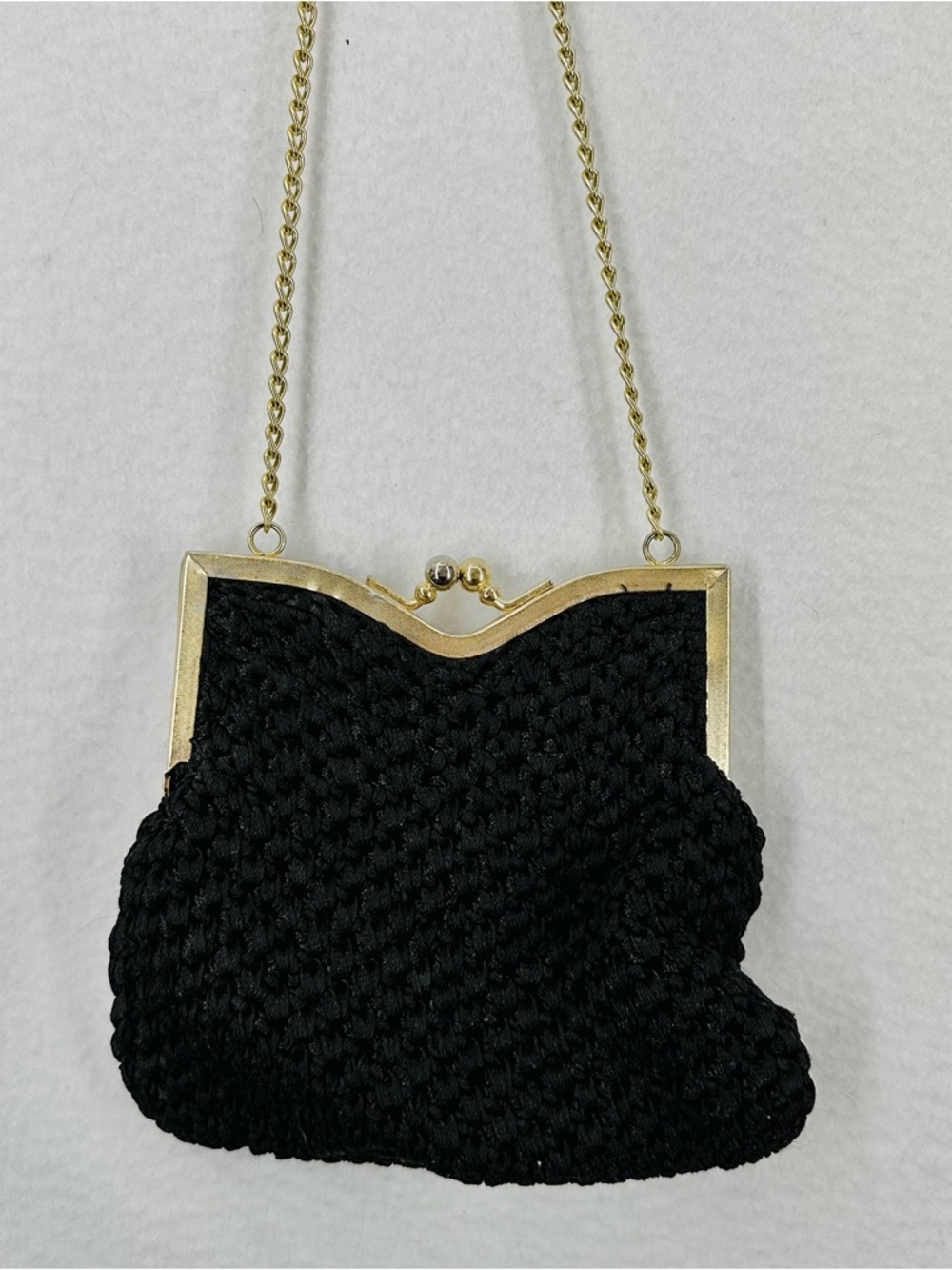 La‎ Regale Crochet Vintage Evening Bag Black Goth
